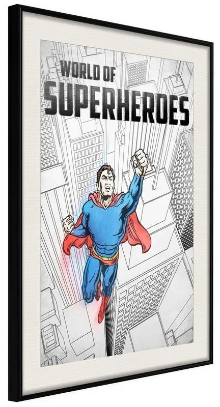 Poster  Superhero  Cornice Quadri Cornice nera con pass-partout, Larghezza x Altezza Home decor 20x30