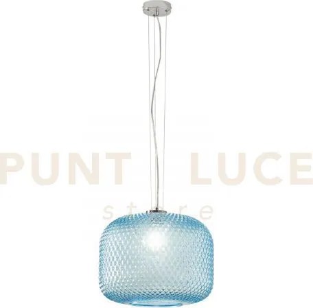 Lampadario a sospensione ashford sferica turchese 1 luce attacco e2...