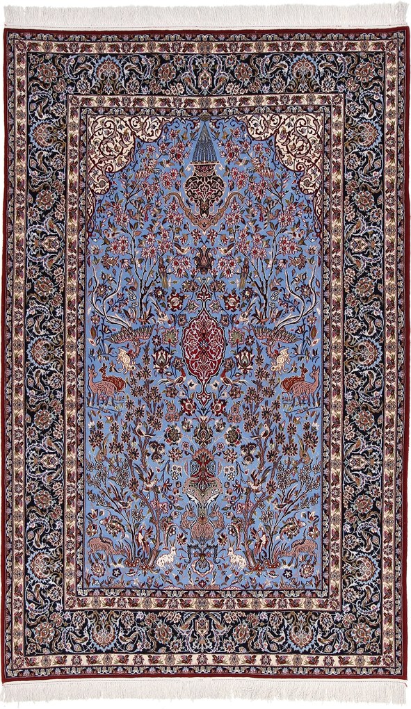 Isfahan Tappeto persiano 150x240 Blu (Iran) Annodato A Mano