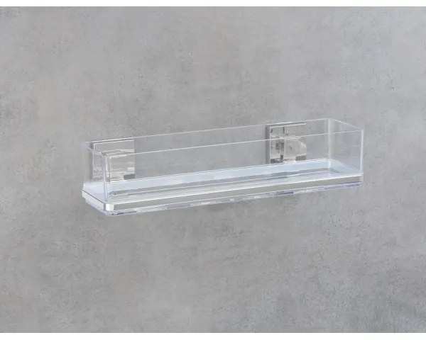 WENKO 22685100-Mensola VACUUM-LOC QUADRO ED 38,5x14,5 cm argento/cromo lucido