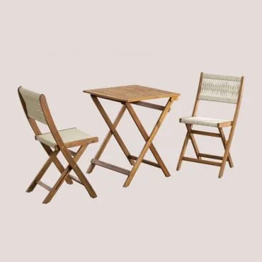 Set tavolo e 2 sedie da giardino pieghevoli Delawer Classic Beige - Sklum