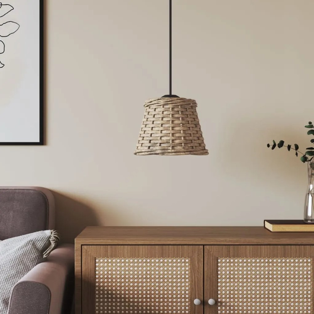 Paralume Da Soffitto Marrone Ø15x12 Cm İn Vimini /