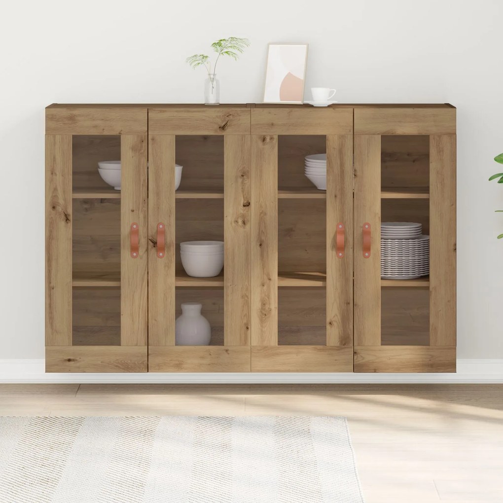 Armadio a muro set di 2 rovere artigianale legno massello di rovere