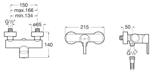 Roca A5A2196C00 - Miscelatore doccia NAIA cromo lucido