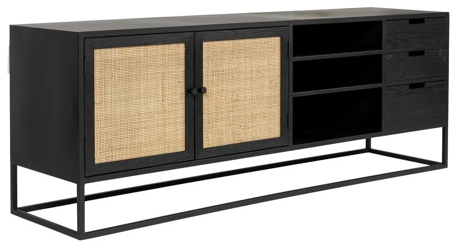 Tavolo TV in rattan nero 38x55 cm Guuji - White Label