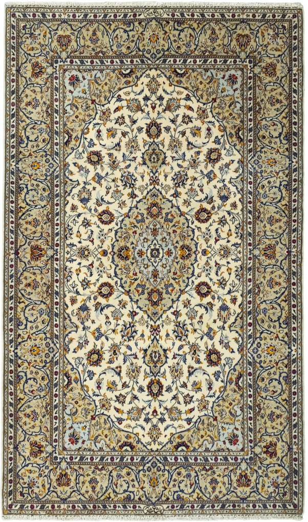 Kashan Tappeto 250 x 150 Beige (Iran) Annodato A Mano