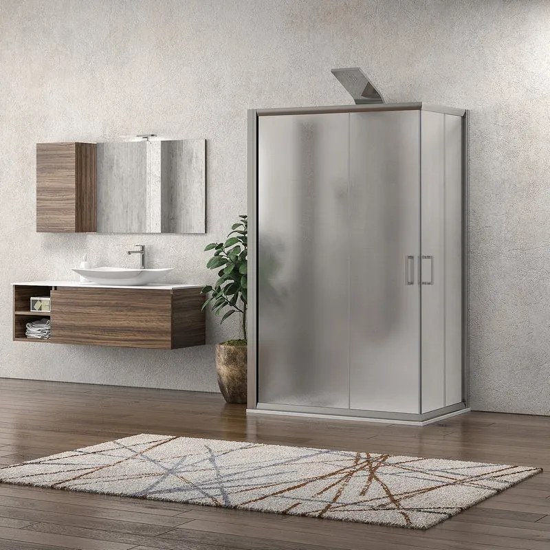 Box doccia 3 lati 90x90x90 altezza 180 vetro opaco K410 - KAMALU