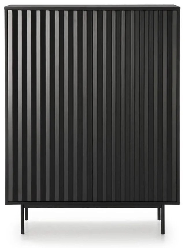 Cassettiera alta nera 97x130 cm Sierra - Teulat