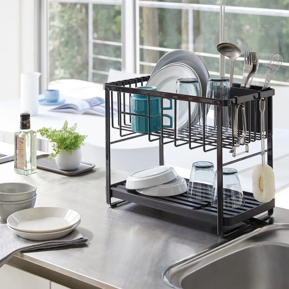 Vassoio di raccolta in metallo a due livelli Tower - YAMAZAKI