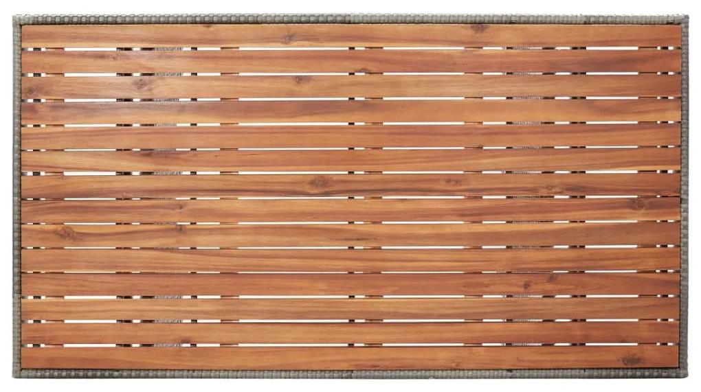 Tavolo da giardino grigio 120x70x66 cm legno massello di acacia