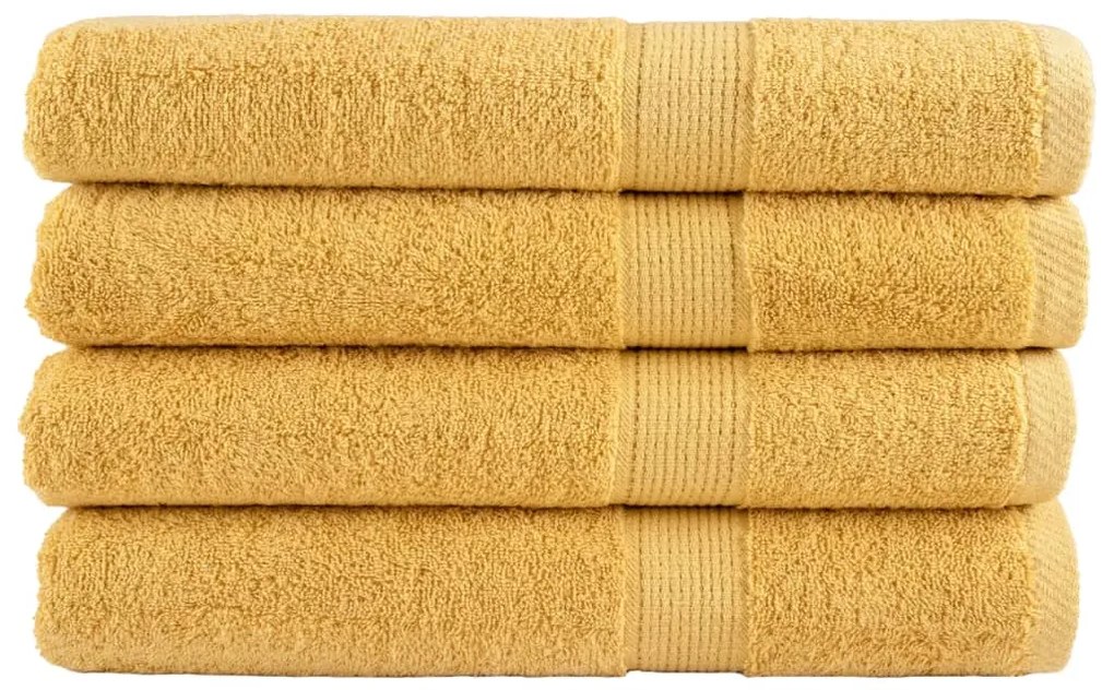 Asciugamani Per Sauna Solund 4 Pz Oro 80x200cm 600gsm /