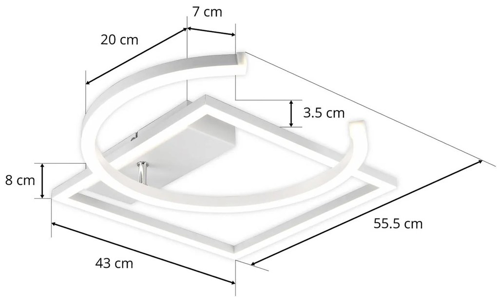 Lindby Coljana LED plafoniera quadrata/circolare bianco