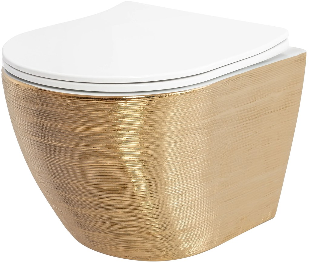 Vaso WC sospeso Rea Carlo Flat Brush Gold