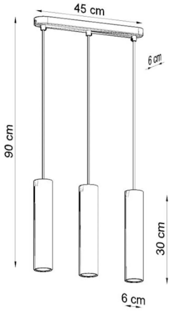 Lampadario a Sospensione in Cemento Leggero 3xGU10 LUVO 3 da interno