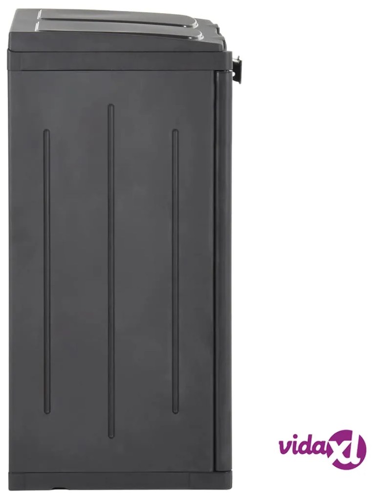vidaXL Pattumiera con 2 Ante Nera 65x45x88 cm in PP