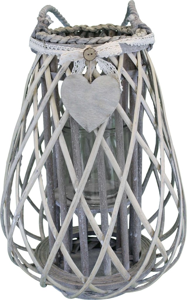 GEORGIE - lanterna in vimini tondo 18 x 53 cm