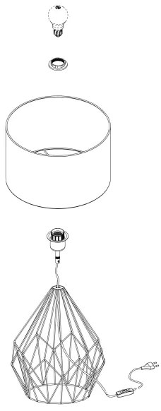 Eglo 95185 - Lampada da tavolo PEDREGAL 1xE27/60W/230V