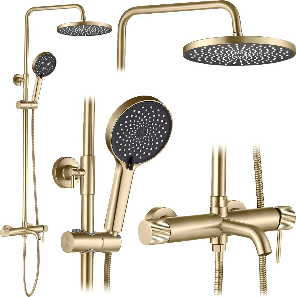 Set doccia Rea Lungo Stripe Brush Gold