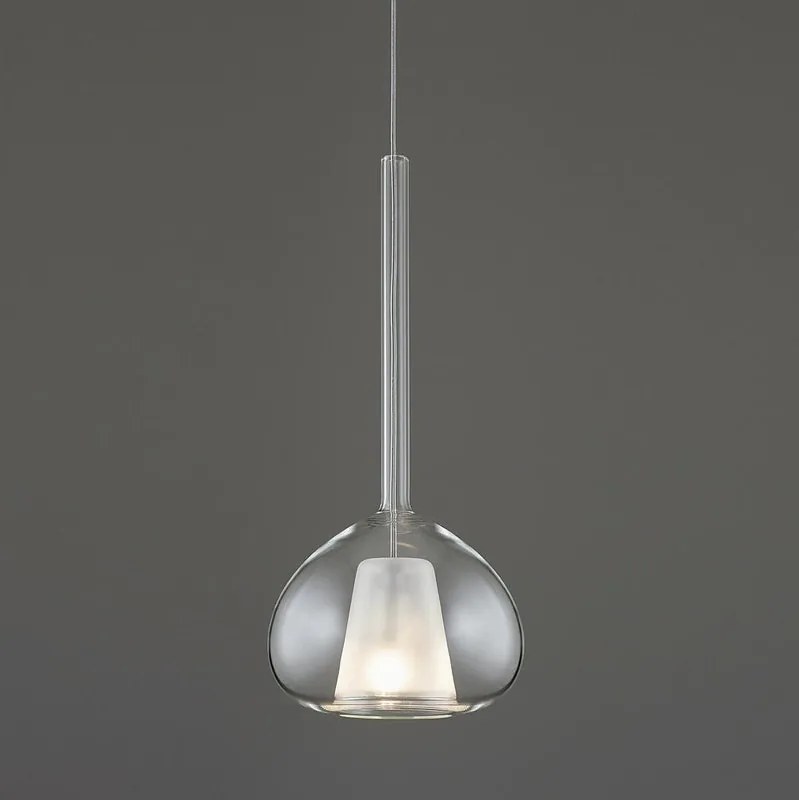 Lampadario Glamour Beba bianco paralume trasparente G9 ø15cm URBAN