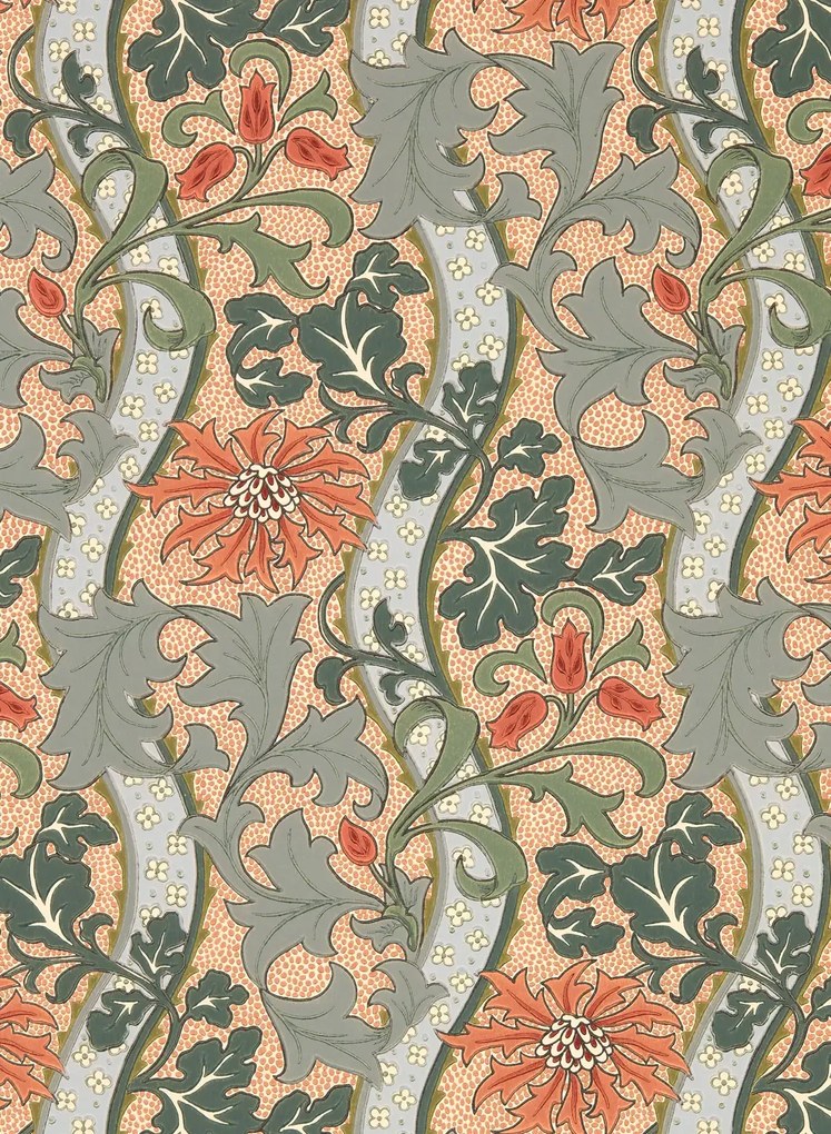 Morris & Co Carta da parati Cornflower - Russet/ Teal