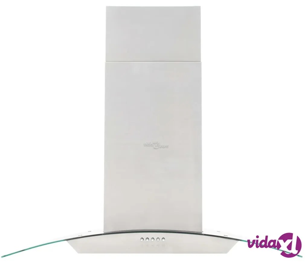 vidaXL Cappa a Isola 90 cm in Acciaio Inossidabile 756 m³/h LED