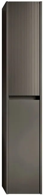 Colonna per mobile bagno Niwa 2 ante P 27 x L 30 x H 160 cm laccato opaco grigio carbone con vetro grigio carbone