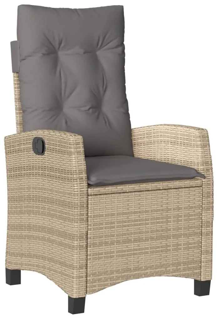 Sedie reclinabili giardino 2pz cuscini beige misto polyrattan