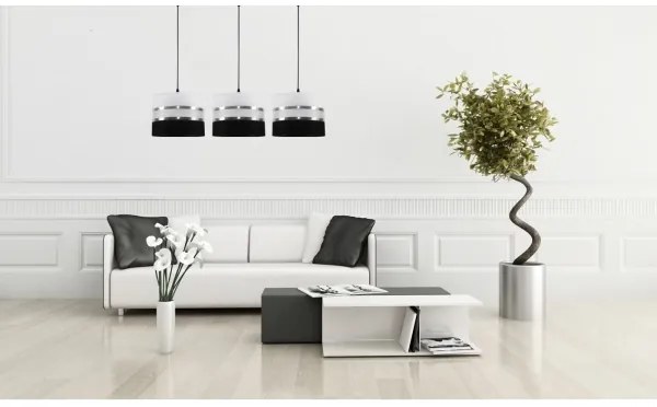 Lampadario a sospensione con filo CORAL 3xE27/60W/230V bianco e nero