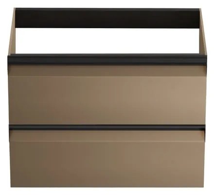 Mobile da bagno sospeso sotto lavabo L 59.5 x H 40 x P 45.5 cm giallo opaco, 2 cassetti Fusion