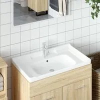 Lavandino da Bagno Bianco 81x48x23 cm Rettangolare in Ceramica 153706