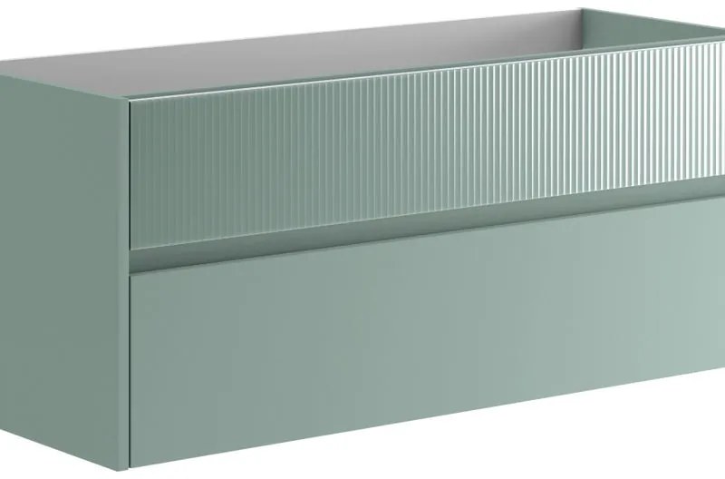 Mobile da bagno sotto lavabo Niwa verde laccato opaco L 119.5 x H 50 x P 45.5 cm 2 cassetti, lavabo non incluso