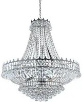 Lampadario Classico Versailles Acciaio Cromo Vetro 13 Luci E14