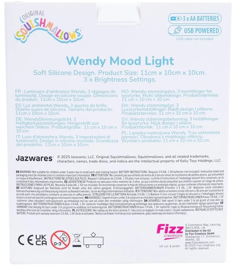 Luce notturna per bambini verde Fizz Wendy – SQUISHMALLOWS