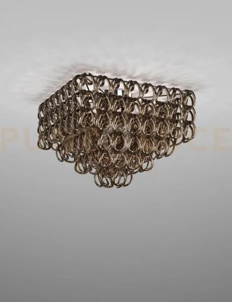 Giogali lampadadario a soffitto 65q cristallo quadrato bronzo e cro...