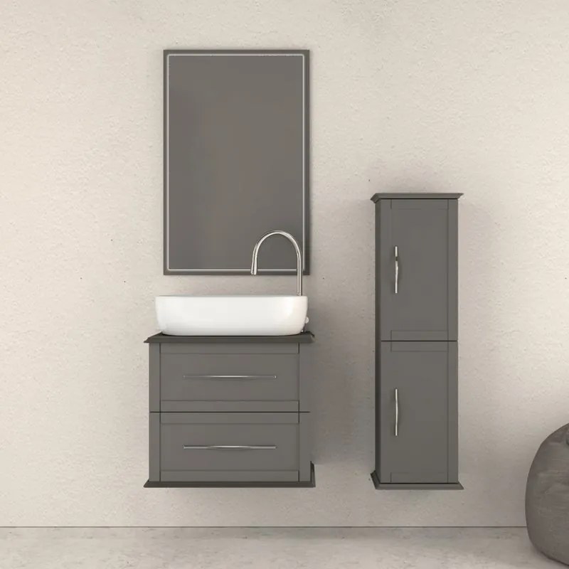 Specchio con illuminazione integrata Tiffany BADEN HAUS L 59 x H 90 x P 4 cm grigio