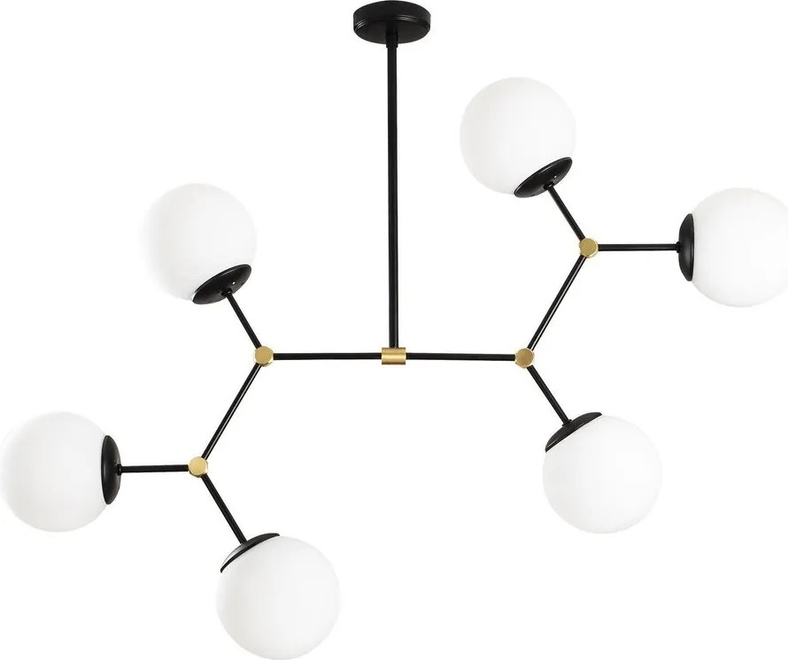 Lampadario bianco e nero con paralume in vetro Damar – Opviq lights