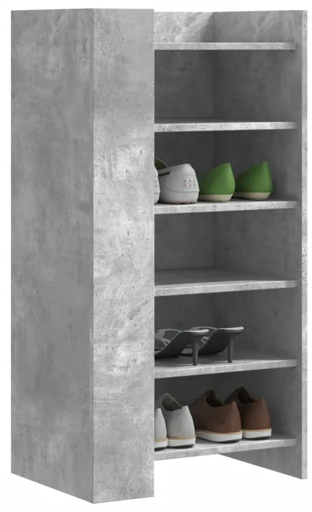 Scarpiera Grigio Cemento 52x37,5x100 Cm İn Legno Multistrato /