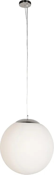 Lampada a sospensione scandinava smart argento con vetro opale 50cm incl. WiFi A60 - Ball 50