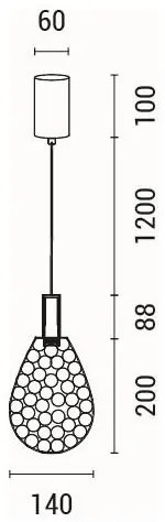 Lampadario LED a sospensione con filo LED/6,3W/230V 3000K cromo lucido diametro 14 cm