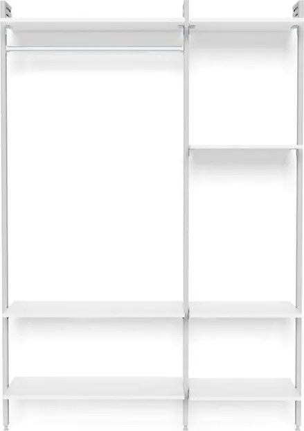 Kit cabina armadio PROJECT KIT GUARDAROBA 152X50CM CLASSIC in alluminio 152.5 x 220 x 50 cm bianco/anodizzato