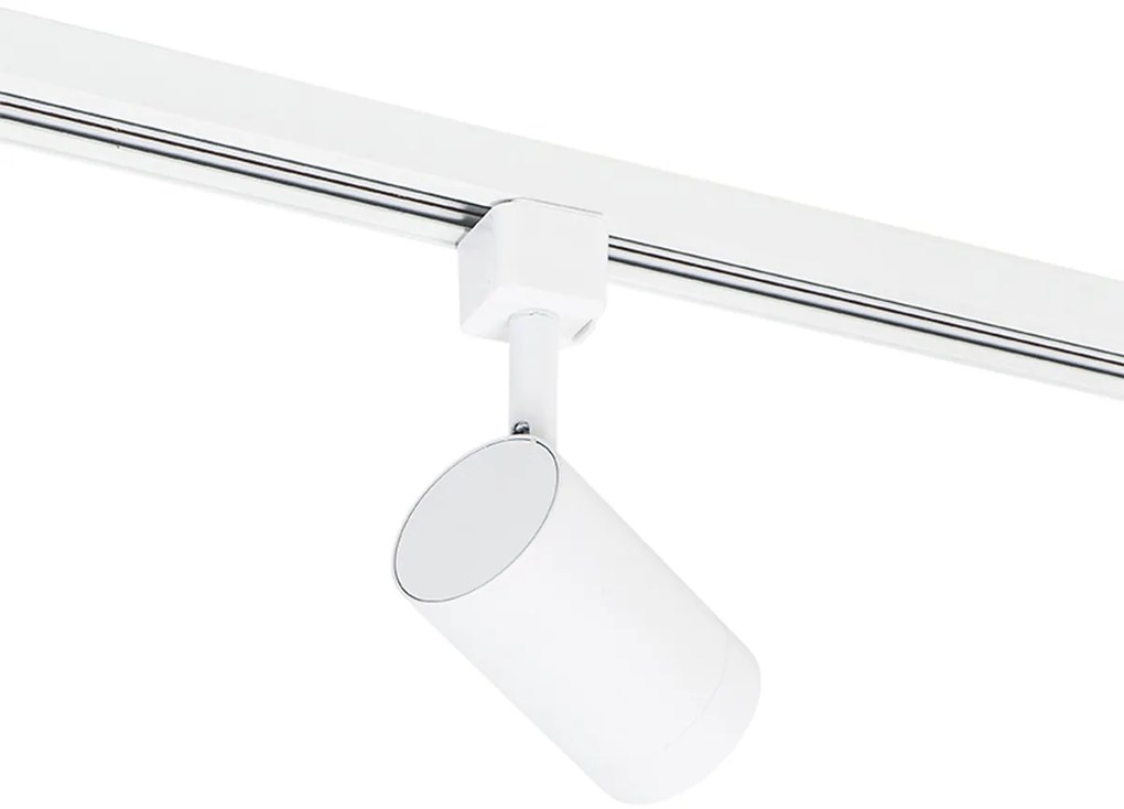 Sistema di illuminazione su binario moderno con 6 faretti bianchi monofase 300 cm - Iconic Jeana