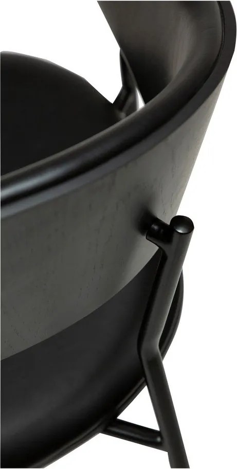 Sedia da pranzo nera opaca con braccioli Crib – DAN-FORM Denmark