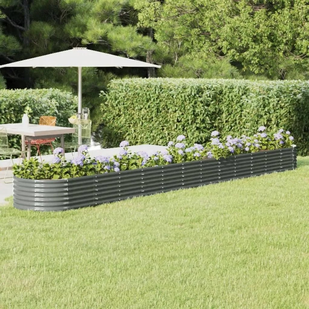Letto Giardino Acciaio Verniciato A Polvere 512x80x36 Cm Grigio /