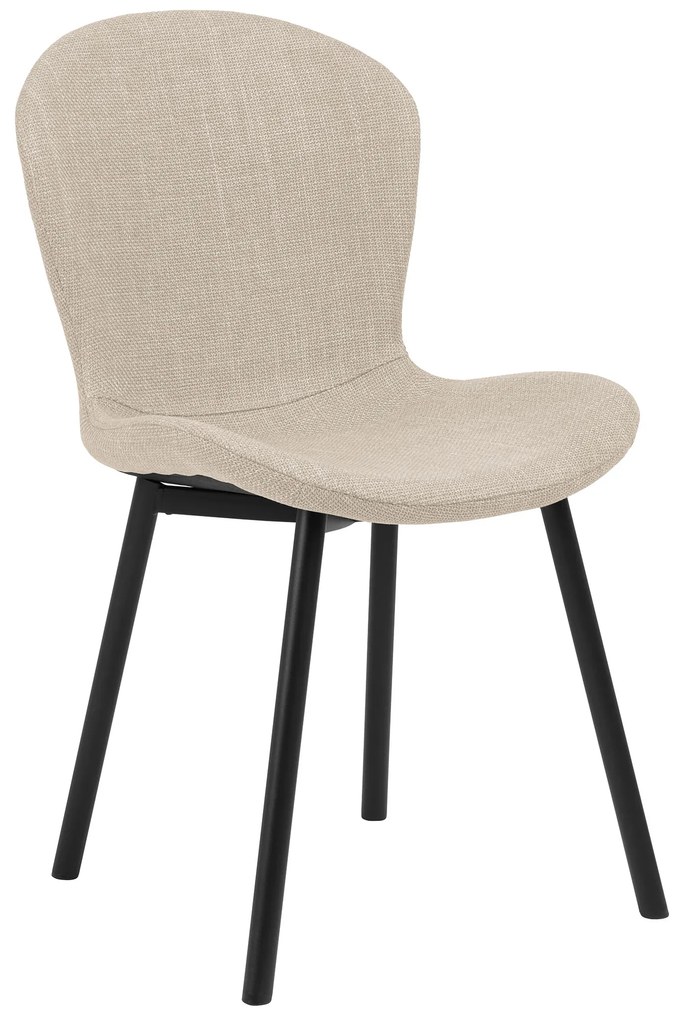 FIORA Beige (tessuto Basel 24) - MODERNA SEDIA IMBOTTITA PER SALONE/SALA DA PRANZO LOFT