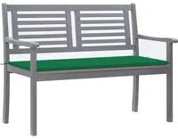 Panca da Giardino 2 Posti con Cuscino 120cm Grigia in Eucaliptocod mxl 125314