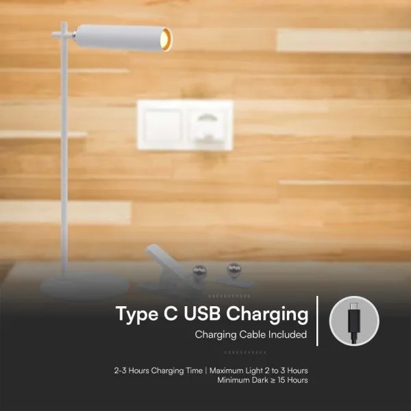 LED Lampada da tavolo magnetica dimmerabile LED/3W/5V 4000K 1500 mAh bianco
