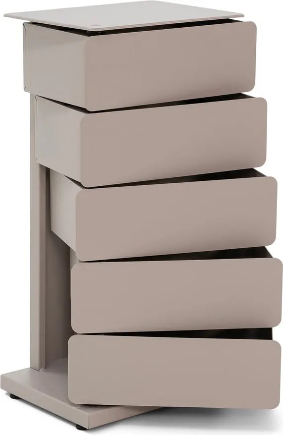 Cassettiera grigio tortora in metallo 37x72x26 cm Joey – Spinder Design