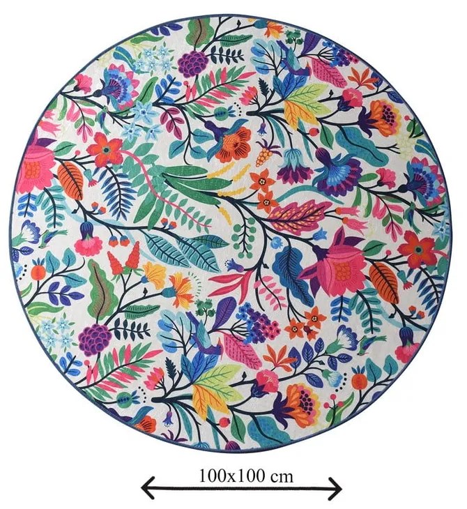 Tappeto da bagno Wild Garden Circle, ø 100 cm - Foutastic