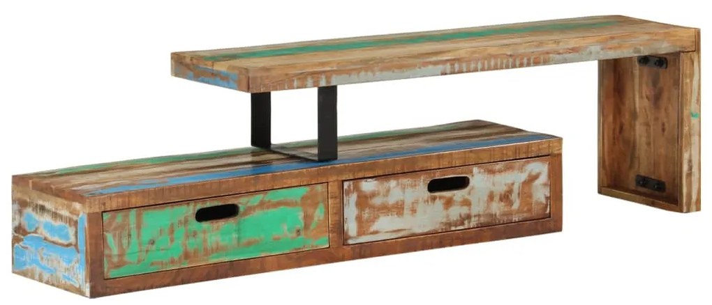 Supporto Tv İn Legno Massello Di Recupero /