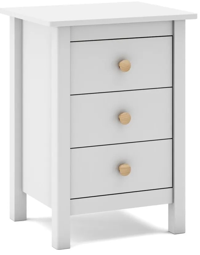 Comodino bianco per bambini in legno di pino Max - Marckeric